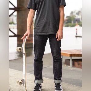 Volcom Men's Vorta Slim Straight Black  Denim Jean